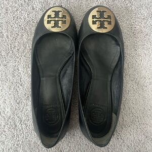 Tory Burch Black and Gold ballet flats